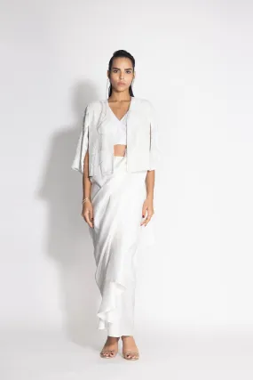 Masai Godet Sari with Masai Top and Wave Cape