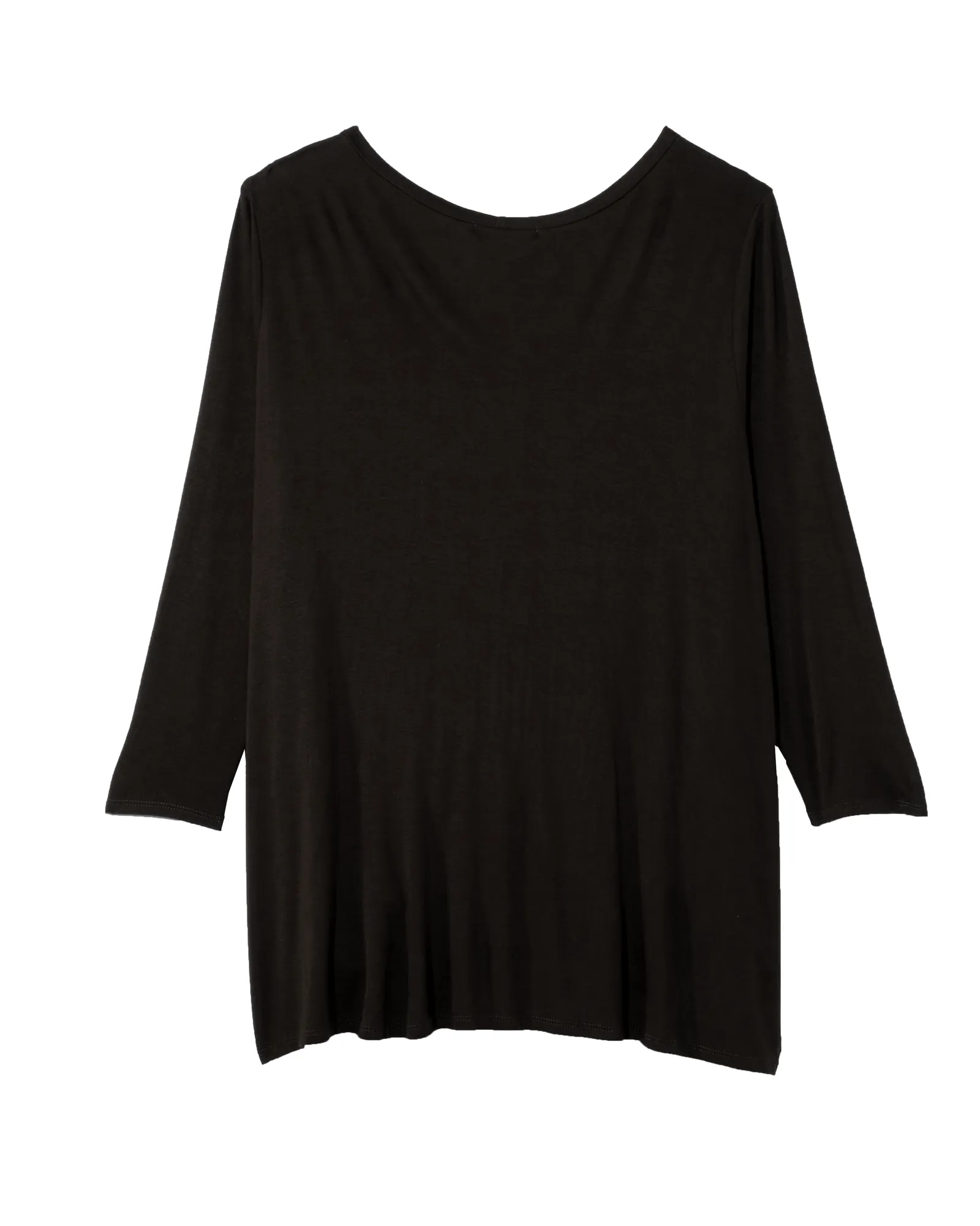 Michelle Asymmetric Detailed Tee | Black