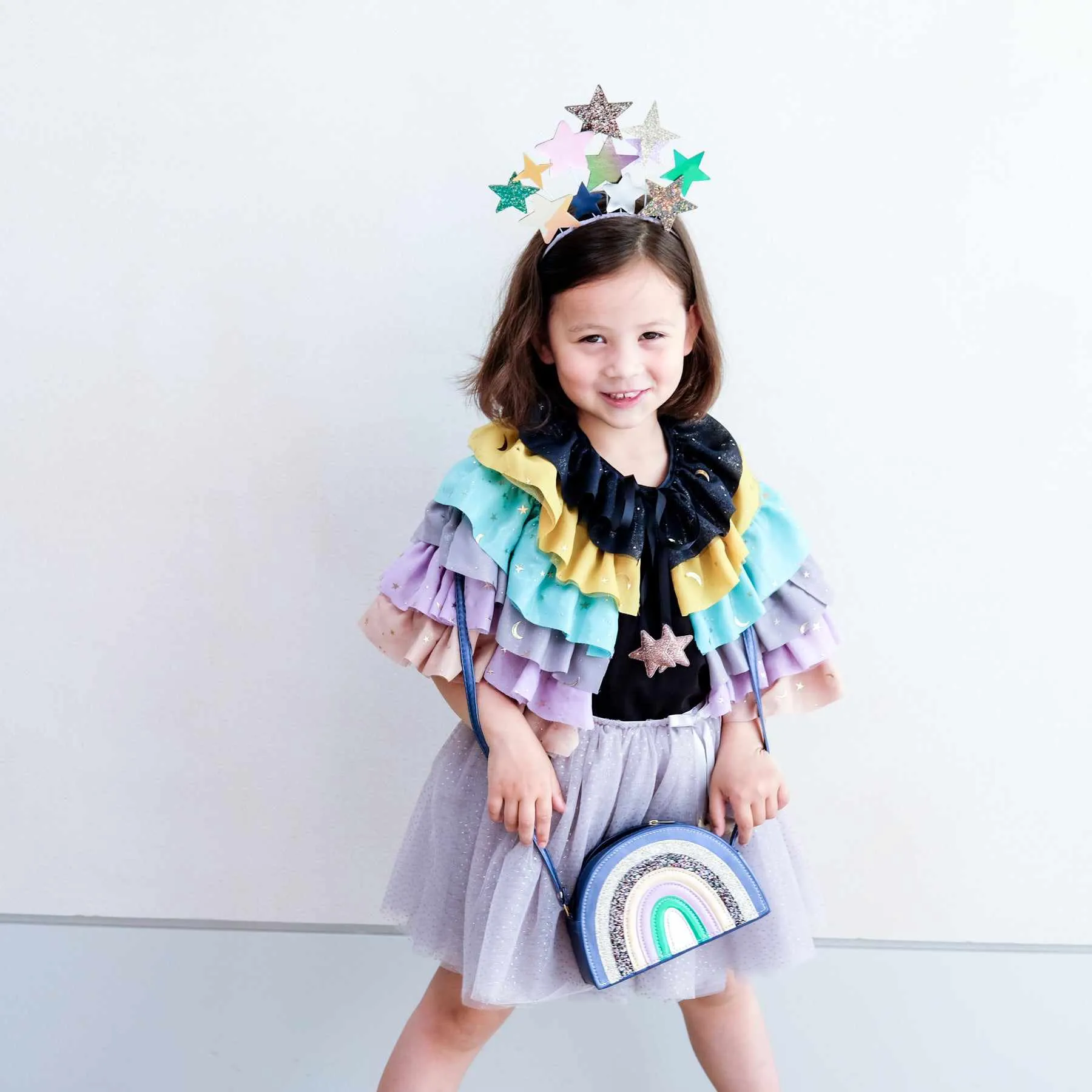 Mimi & Lula - Rainbow ruffle cape