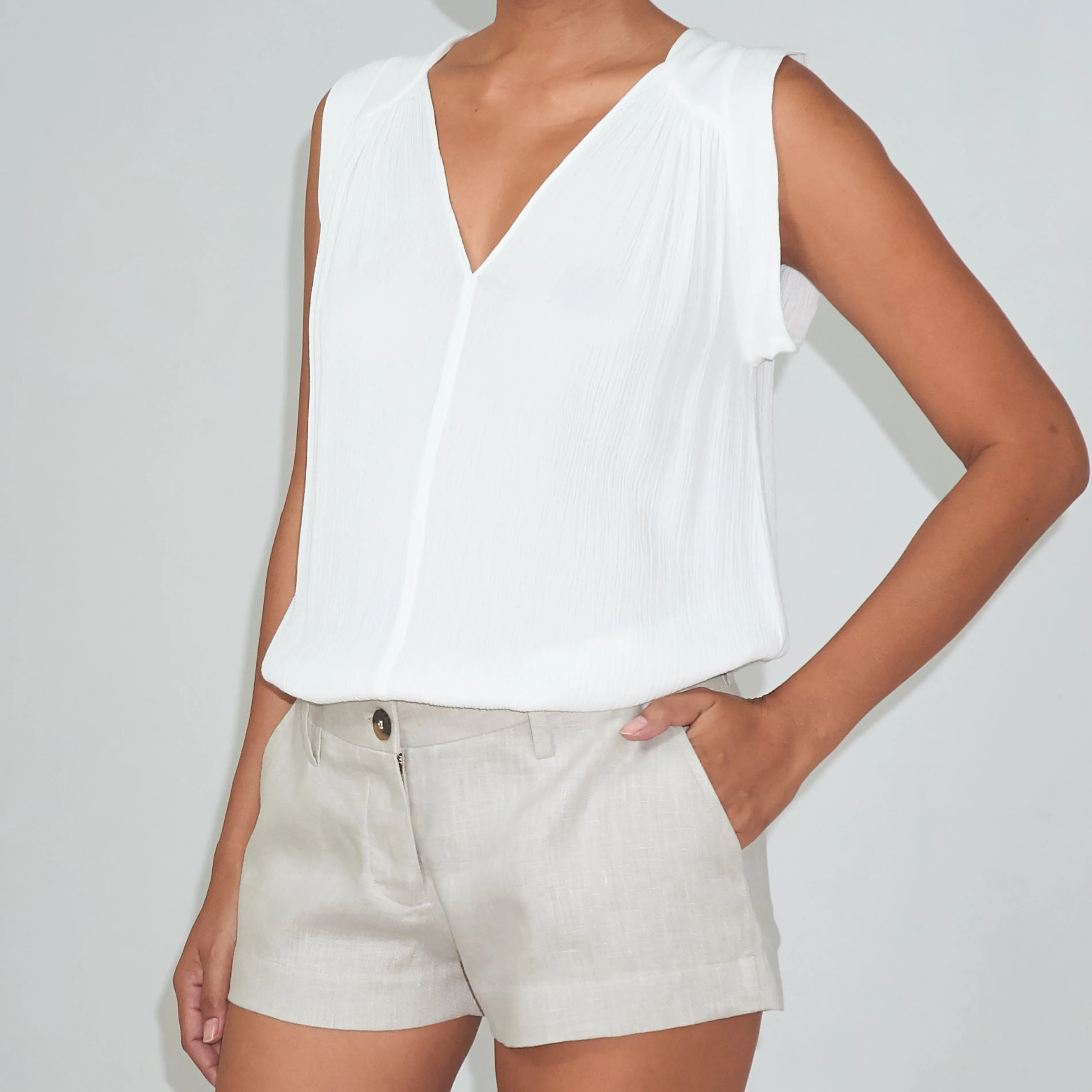 MINI BERMUDA - Linen | Light Grey Greige