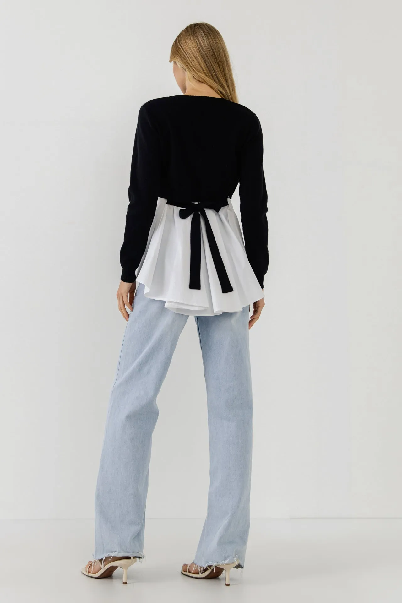 Mixed Media Peplum Top