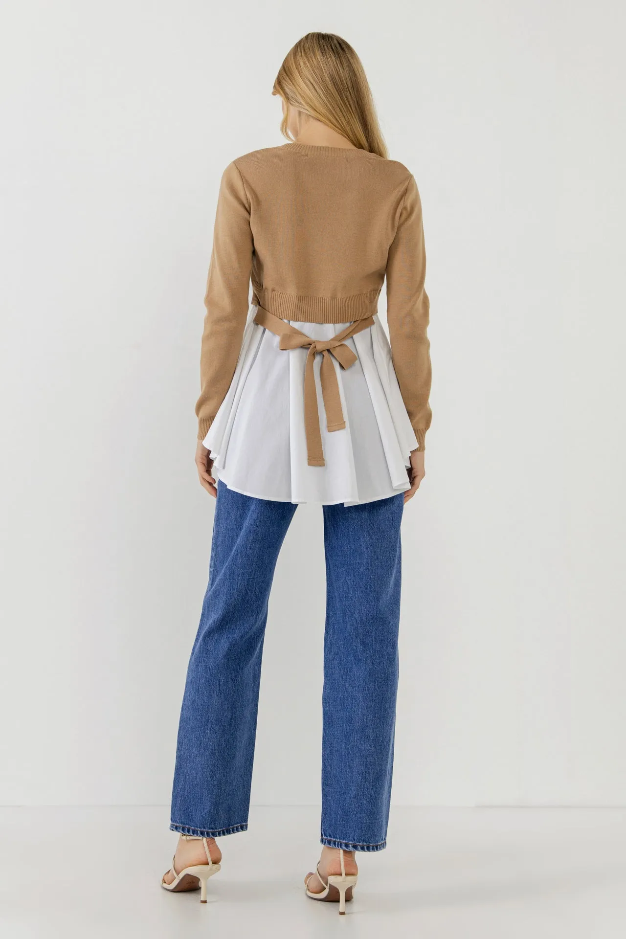 Mixed Media Peplum Top