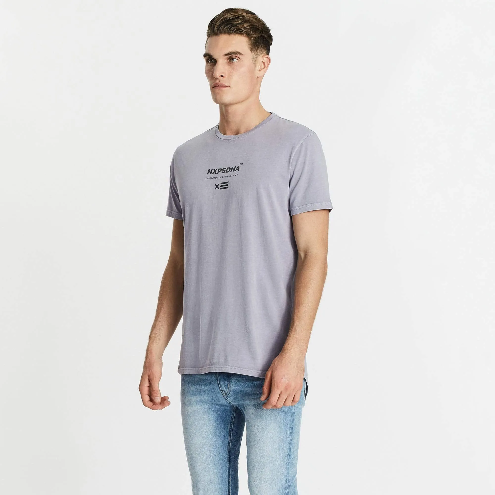 NENA & PASADENA Mens Critical Cape Back Tee Shirt - Pigment Lavender