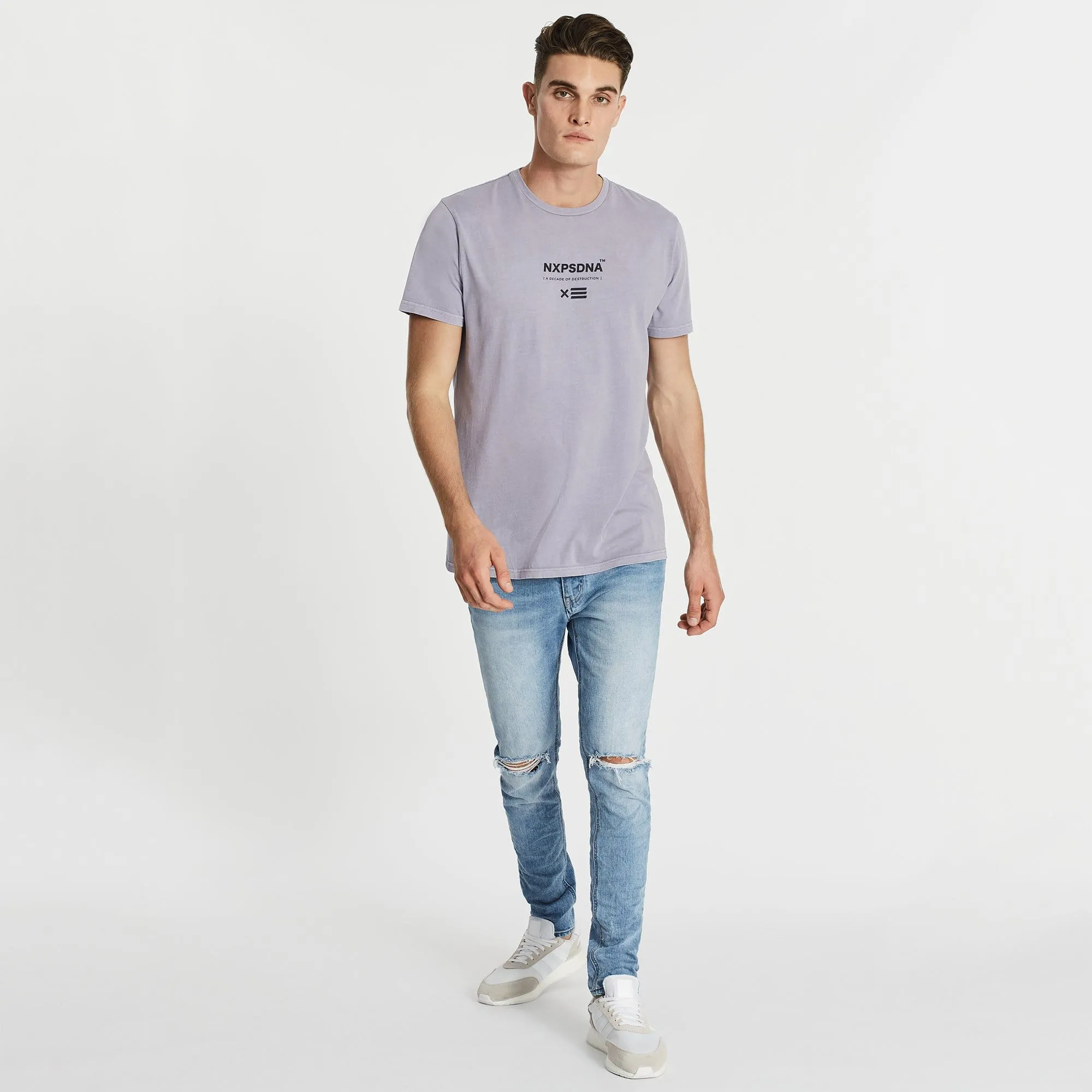 NENA & PASADENA Mens Critical Cape Back Tee Shirt - Pigment Lavender