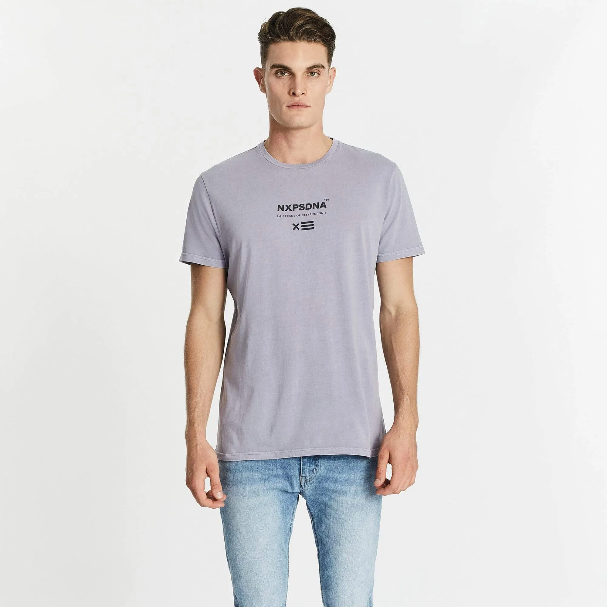 NENA & PASADENA Mens Critical Cape Back Tee Shirt - Pigment Lavender