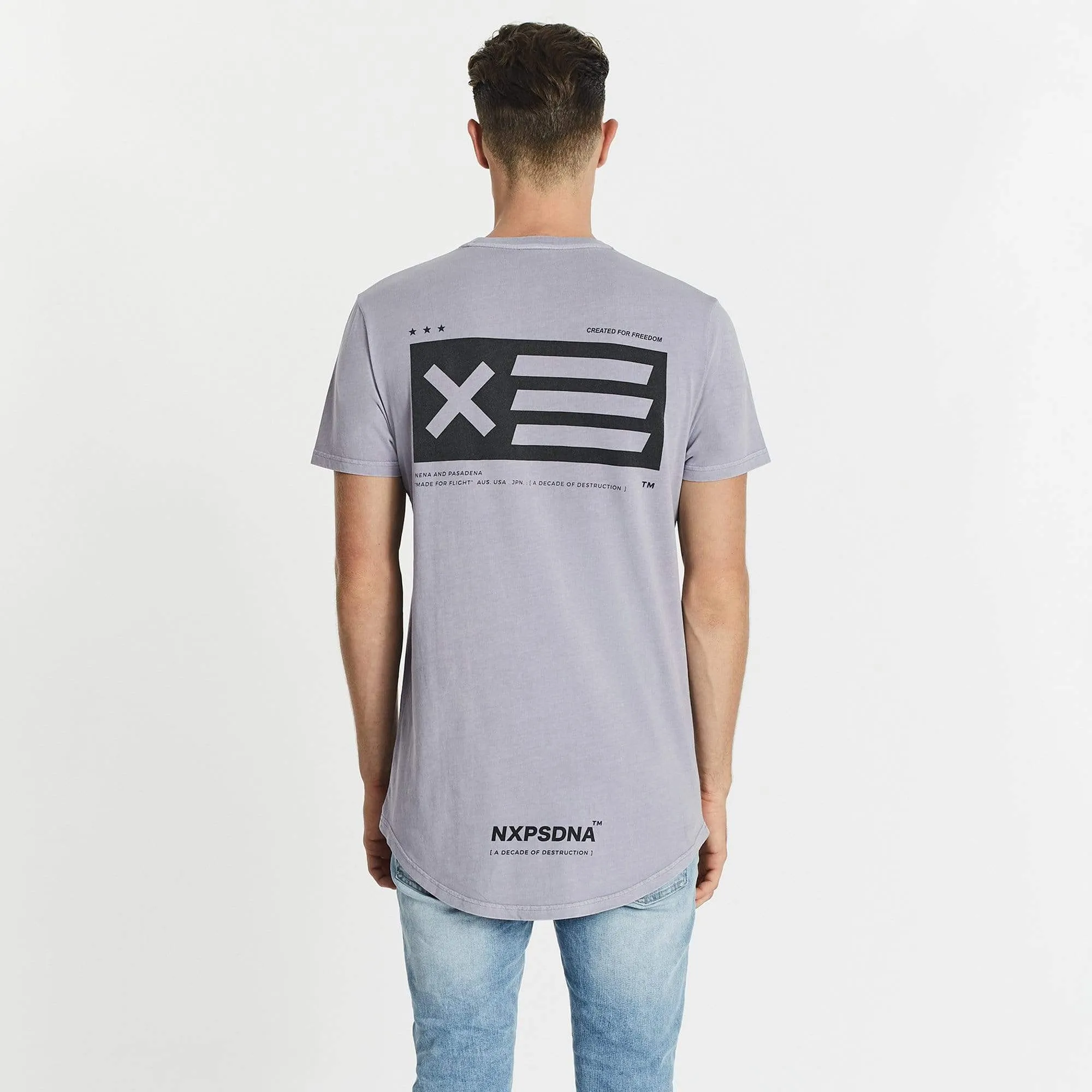NENA & PASADENA Mens Critical Cape Back Tee Shirt - Pigment Lavender