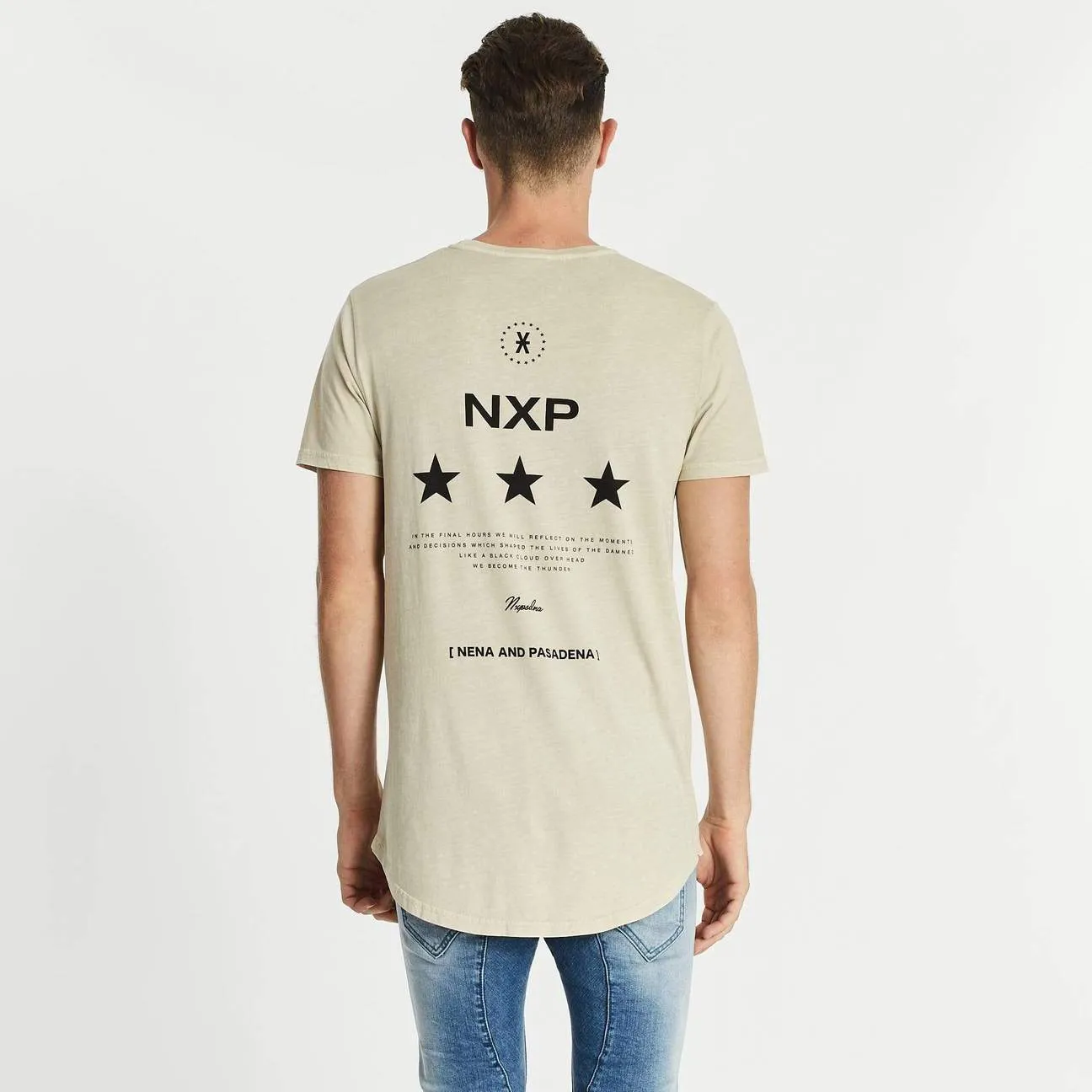 Nena & Pasadena MENS FINAL HOURS CAPE BACK TEE - ACID SAND