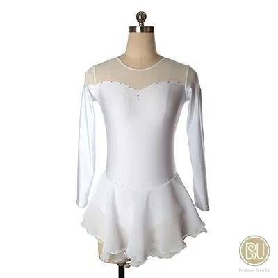 New Competition Skating Dress Lycra & Mesh Long Sleeves Available 8 Colors