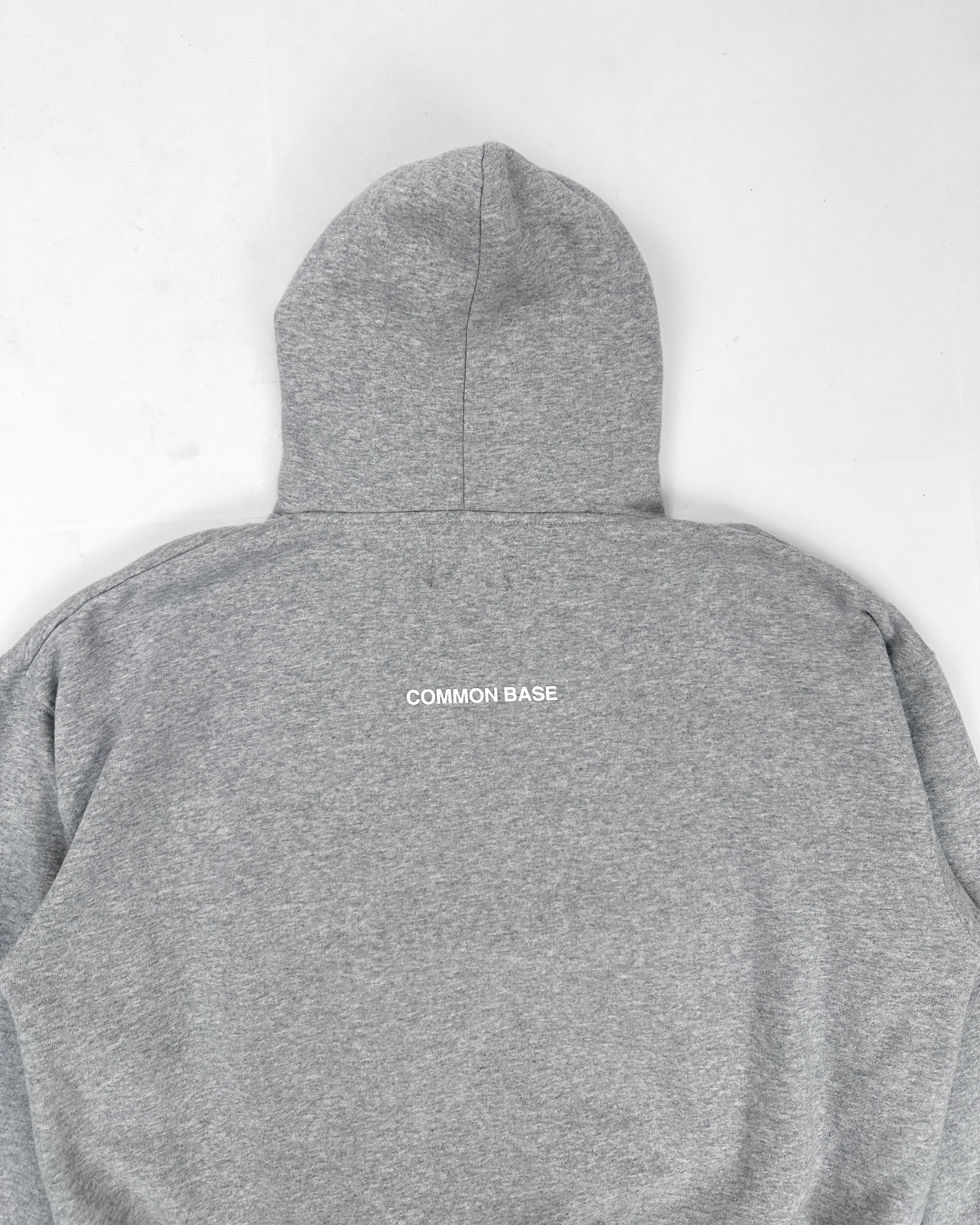 Number (N)ine x Common Base Boxy Grey Logo Hoodie 2000's