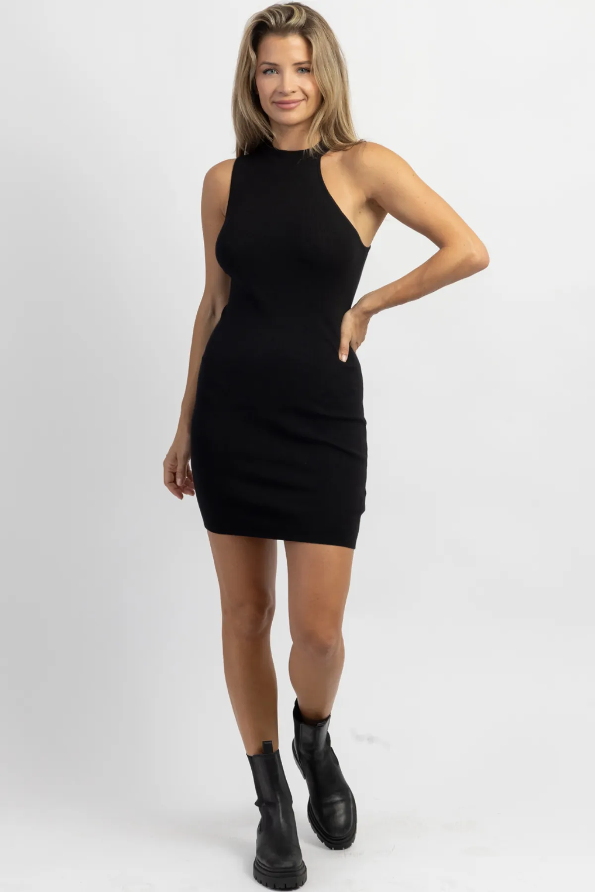 ONYX MOCK NECK KNIT MINI DRESS