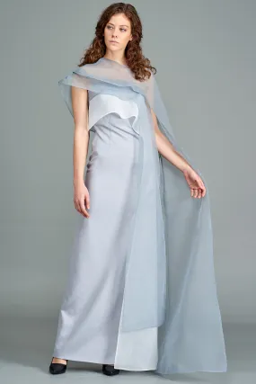 Organza Cape Detailed Gown
