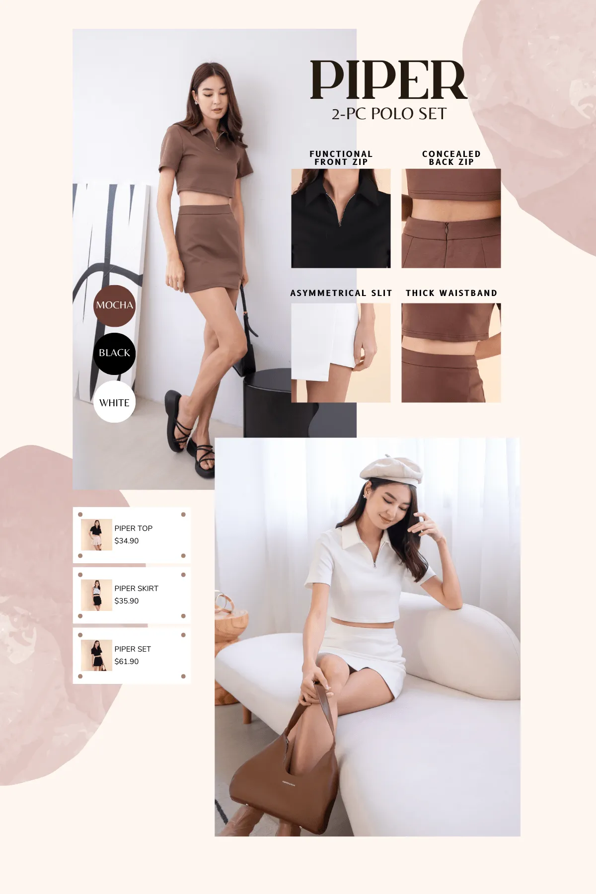 PIPER FLAP SKIRT IN MOCHA