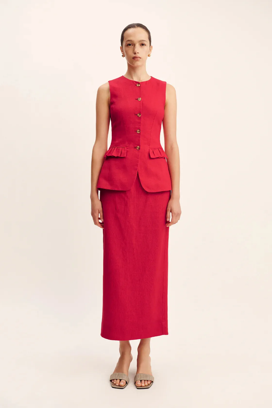 Posse Bonnie Pencil Skirt Red