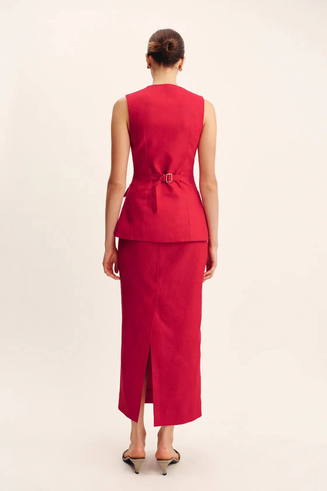 Posse Bonnie Pencil Skirt Red