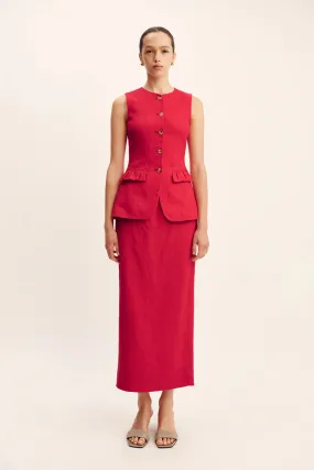 Posse Bonnie Pencil Skirt Red
