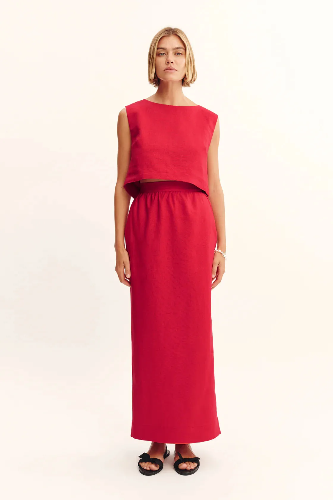 Posse Bonnie Pencil Skirt Red