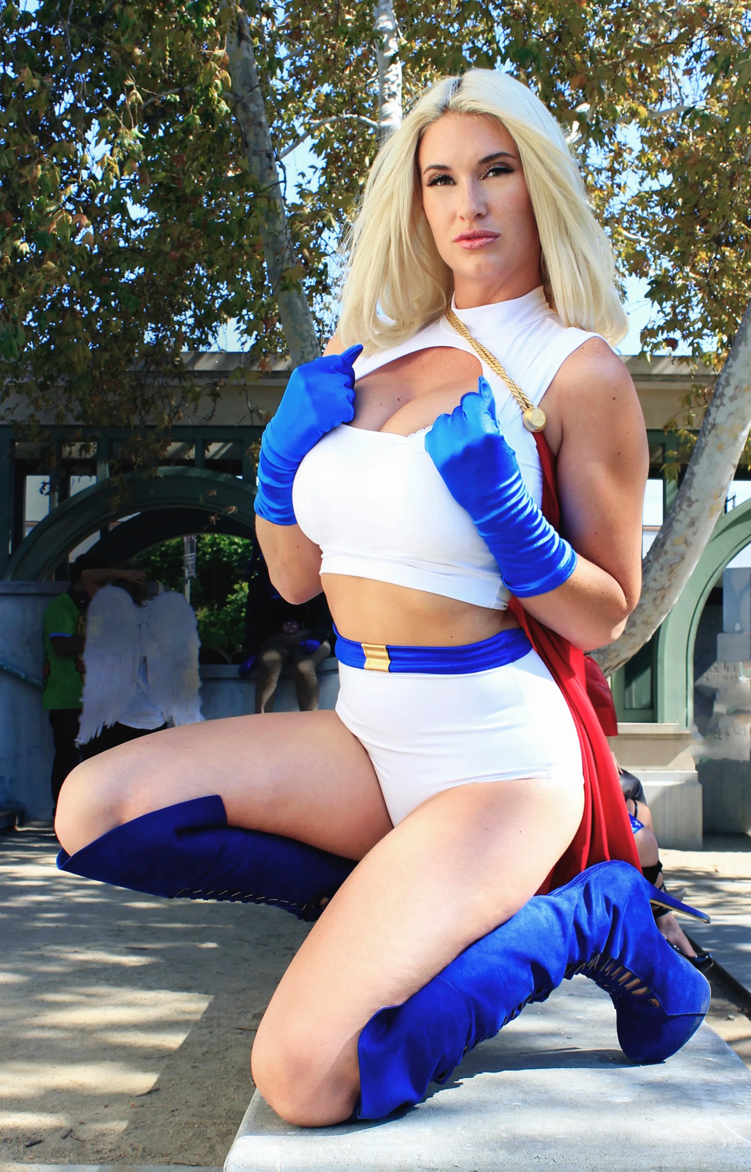 Power Heroine Costume Set with Crop Top, Cheeky Shorts and Cape