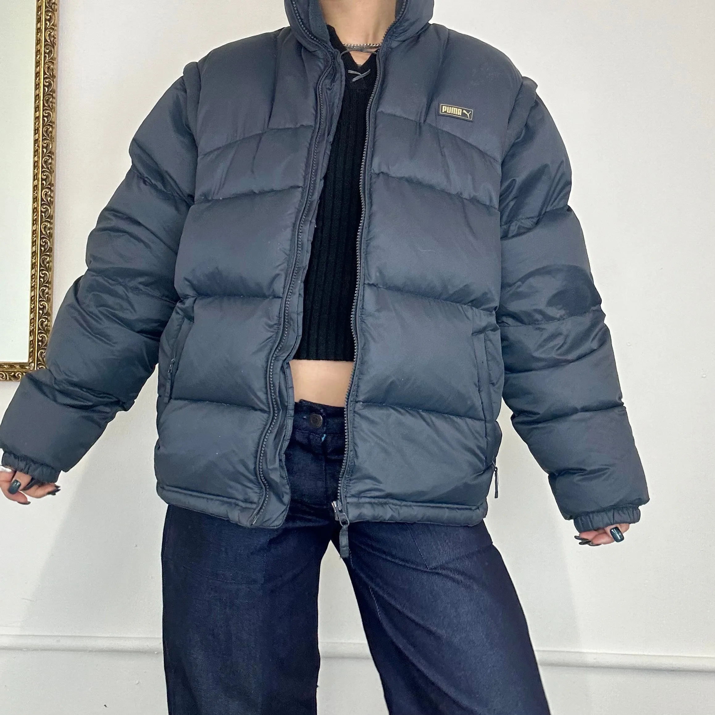 puma navy puffer jacket