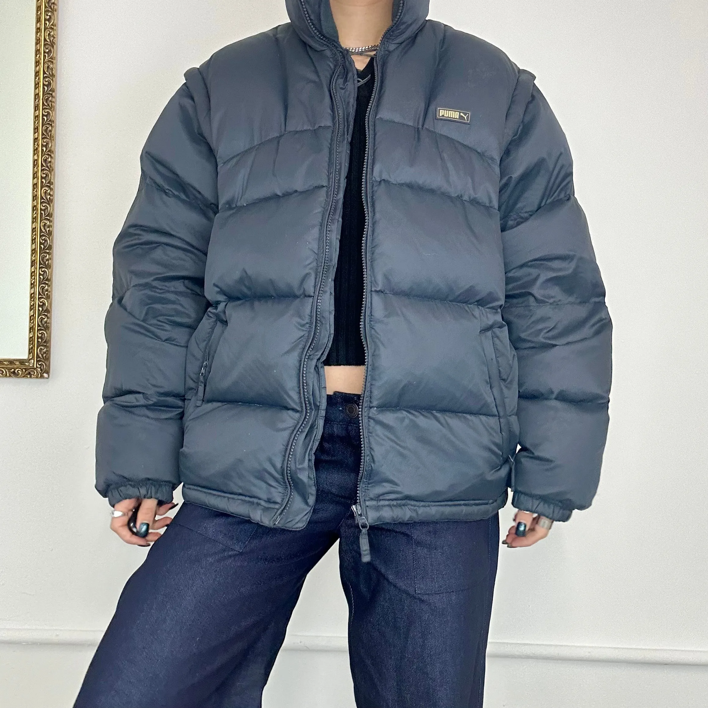 puma navy puffer jacket