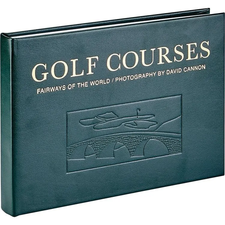 "Golf Courses: Fairways of the World" Book in Green Bonded Leather