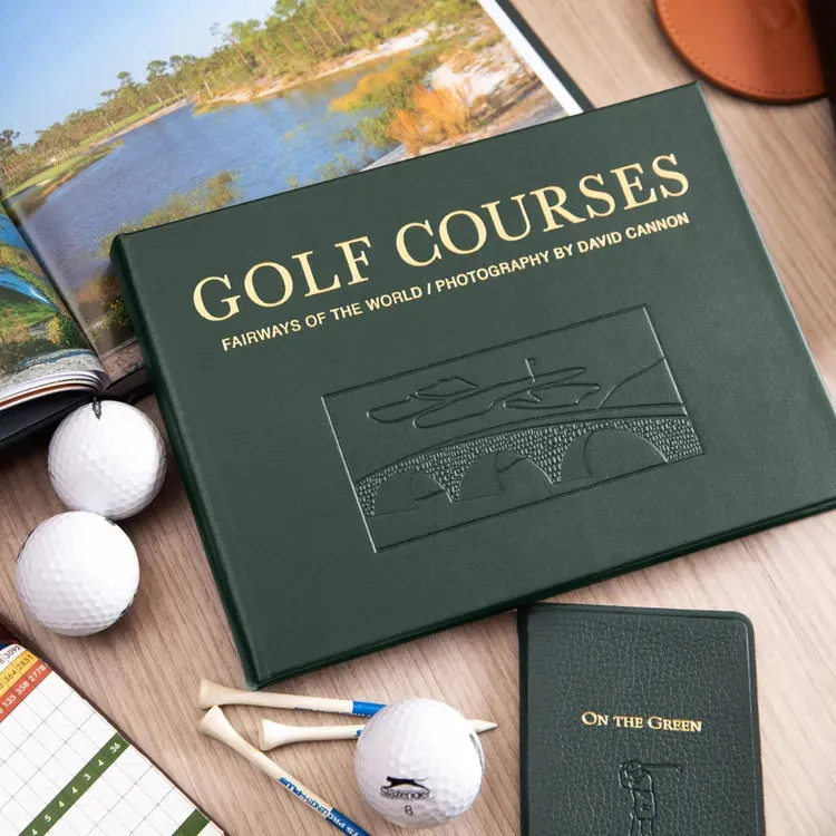 "Golf Courses: Fairways of the World" Book in Green Bonded Leather