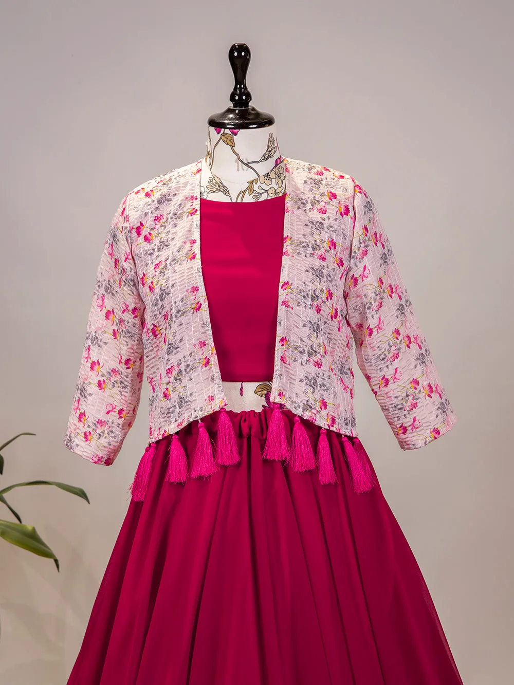 Rani Pink Color Georgette Lehenga Choli