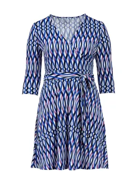 Retro Stripe Lavendar Perfect Wrap Dress