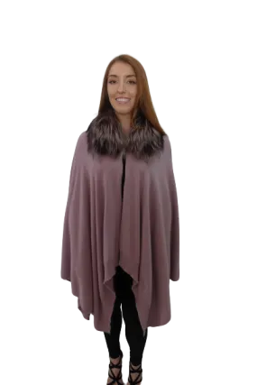 Rosewood Cape with Silver Fox Collar