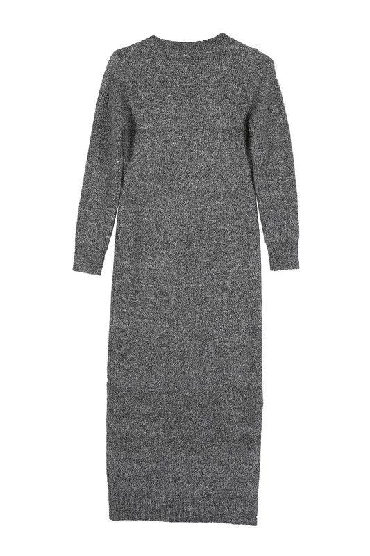 Selena V-neck sweater maxi dress