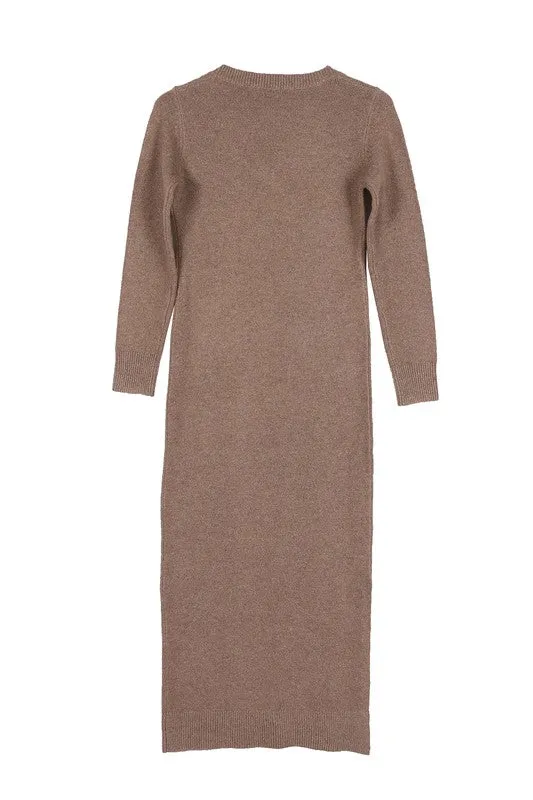 Selena V-neck sweater maxi dress