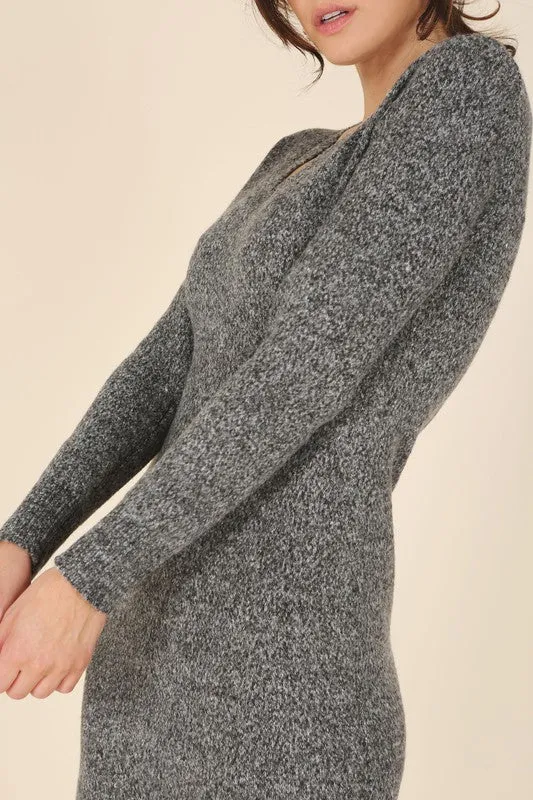 Selena V-neck sweater maxi dress