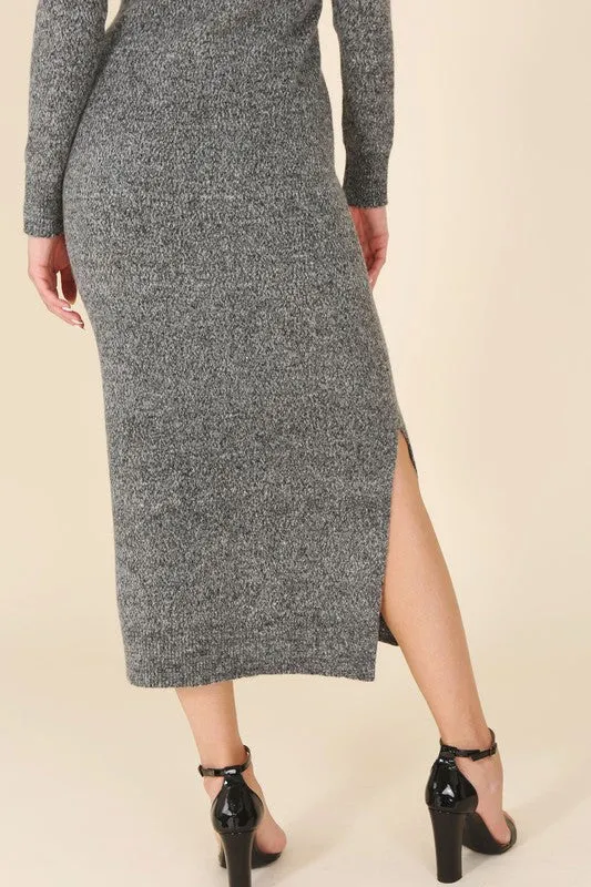 Selena V-neck sweater maxi dress
