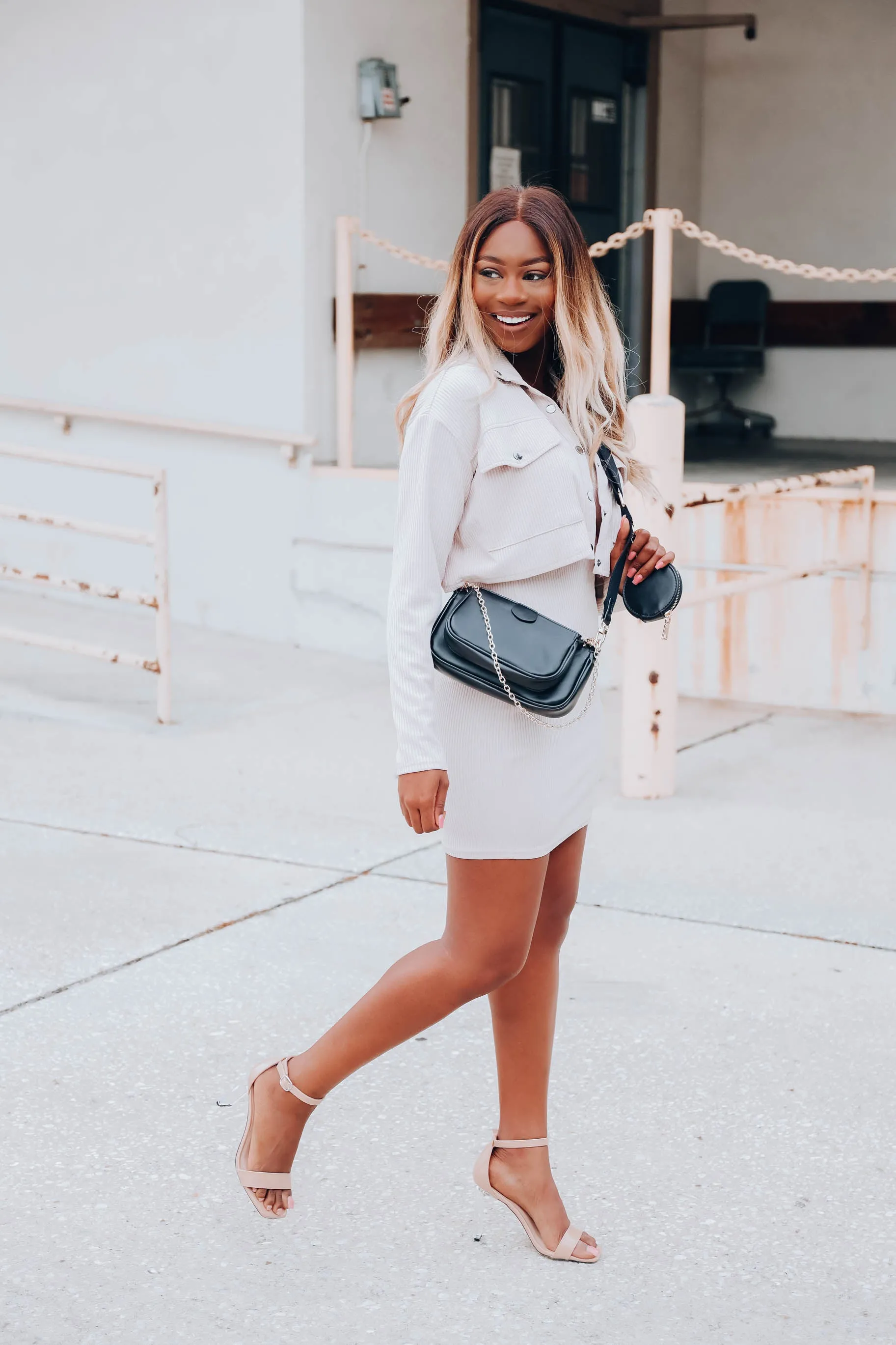 Spring Mountain Ribbed Dress - Cream