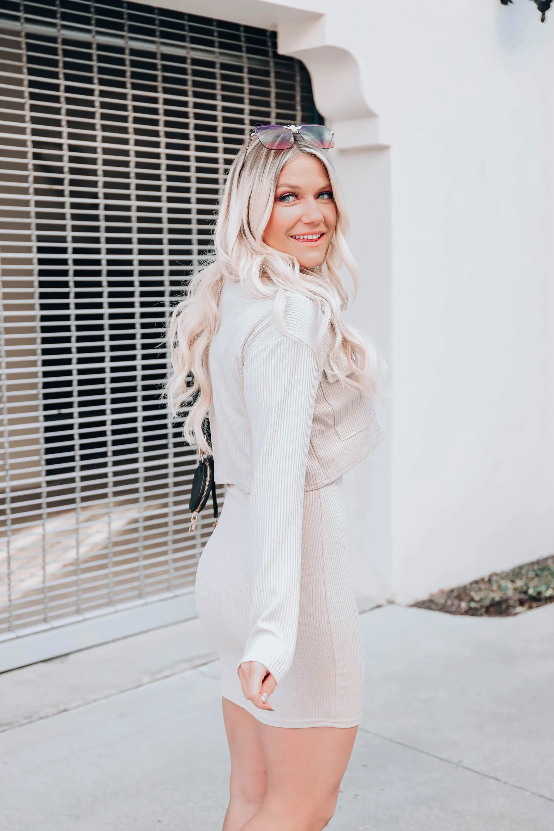 Spring Mountain Ribbed Dress - Cream