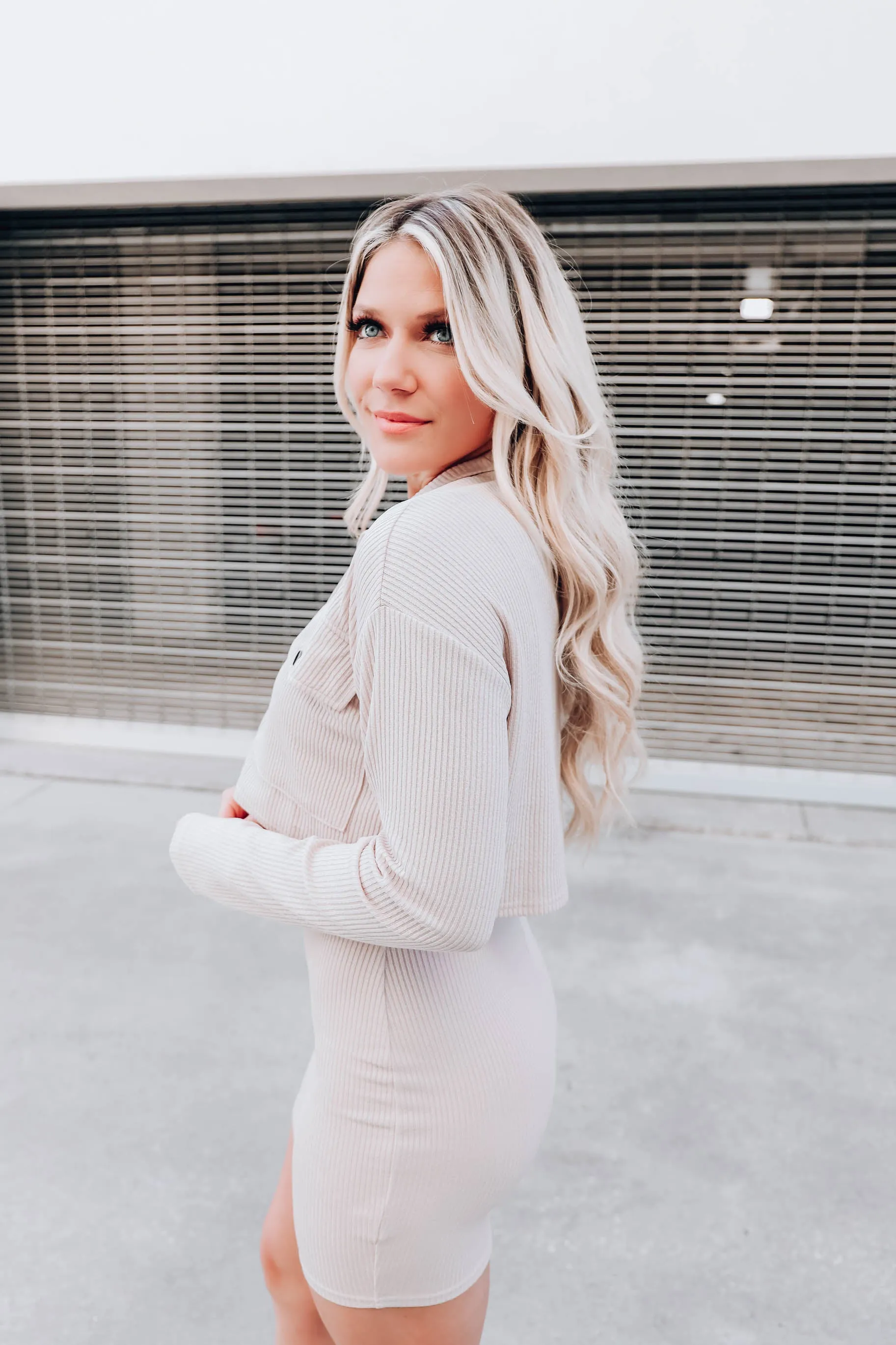 Spring Mountain Ribbed Dress - Cream