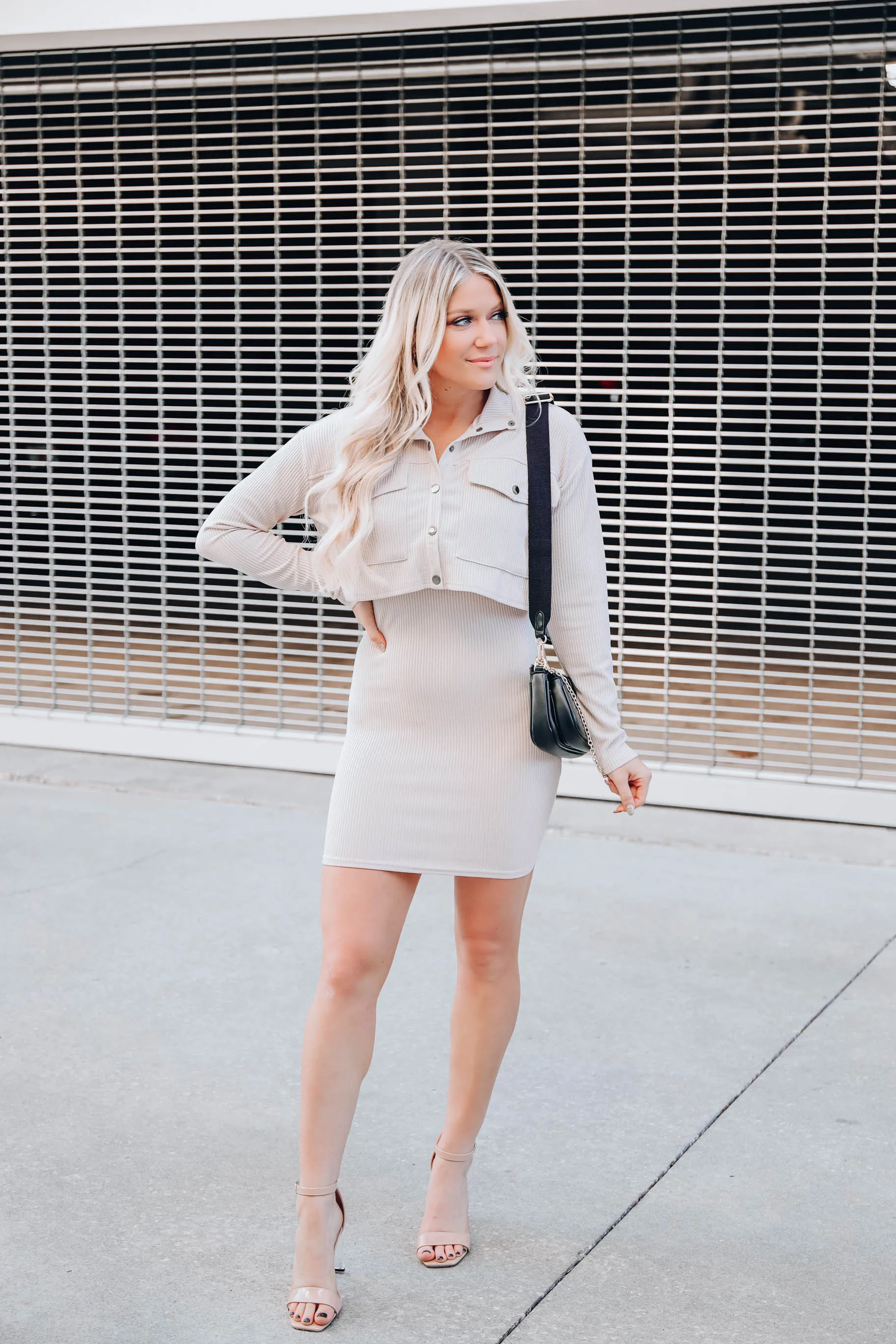 Spring Mountain Ribbed Dress - Cream