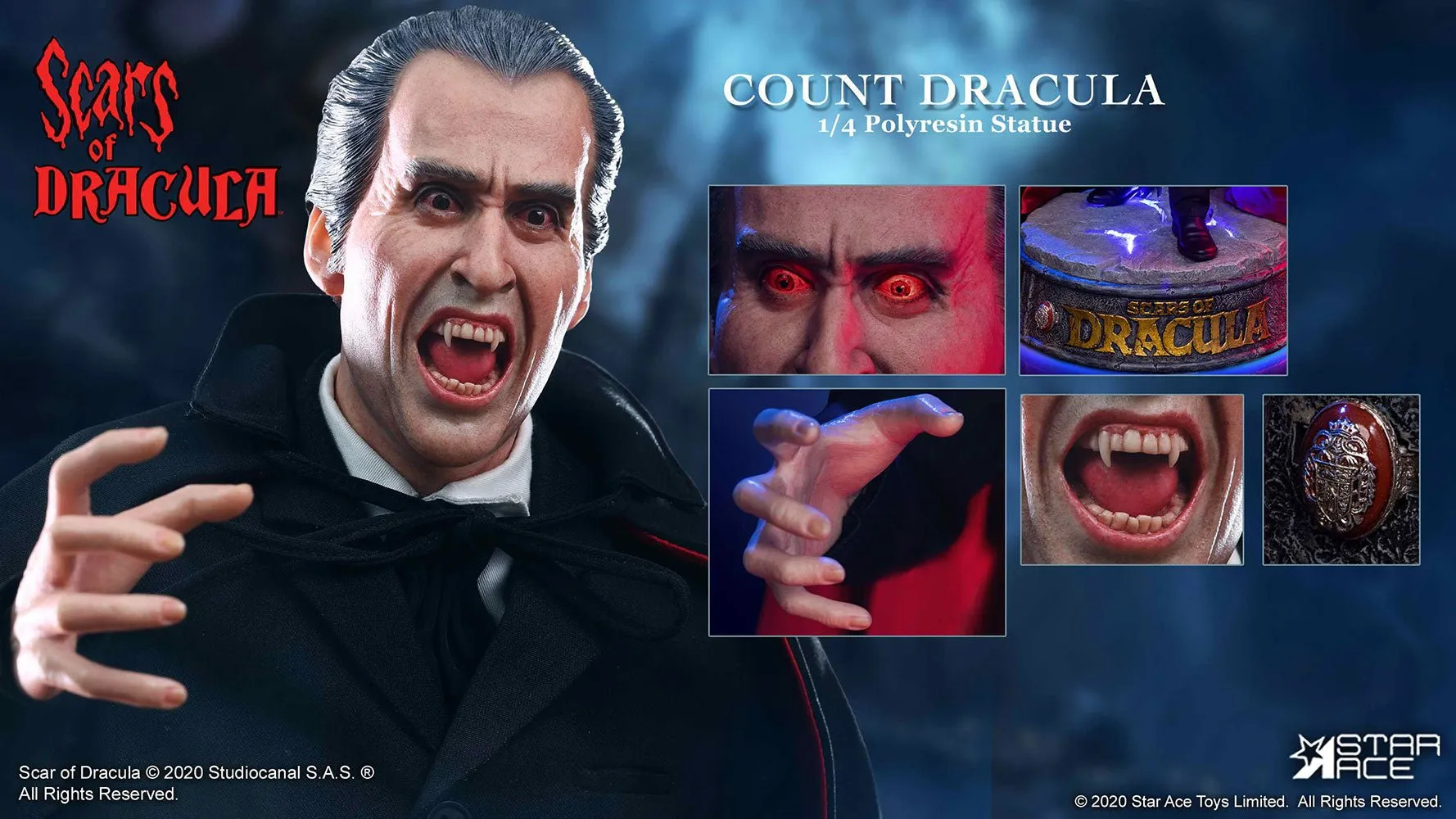 Star Ace Toys Count Dracula 2.0(Christopher Lee) DX Version With Light Statue