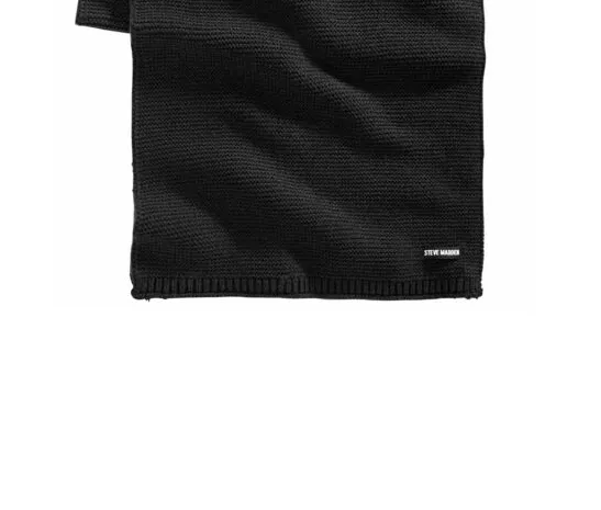 STEVE MADDEN Men's Winter Knitted Scarf with Logo in Black