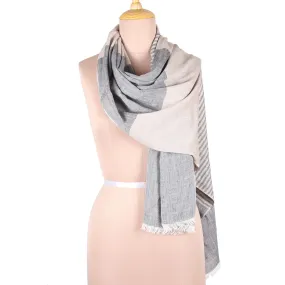 Striped Pattern Viscose Shawl from India - Striped Symphony | NOVICA