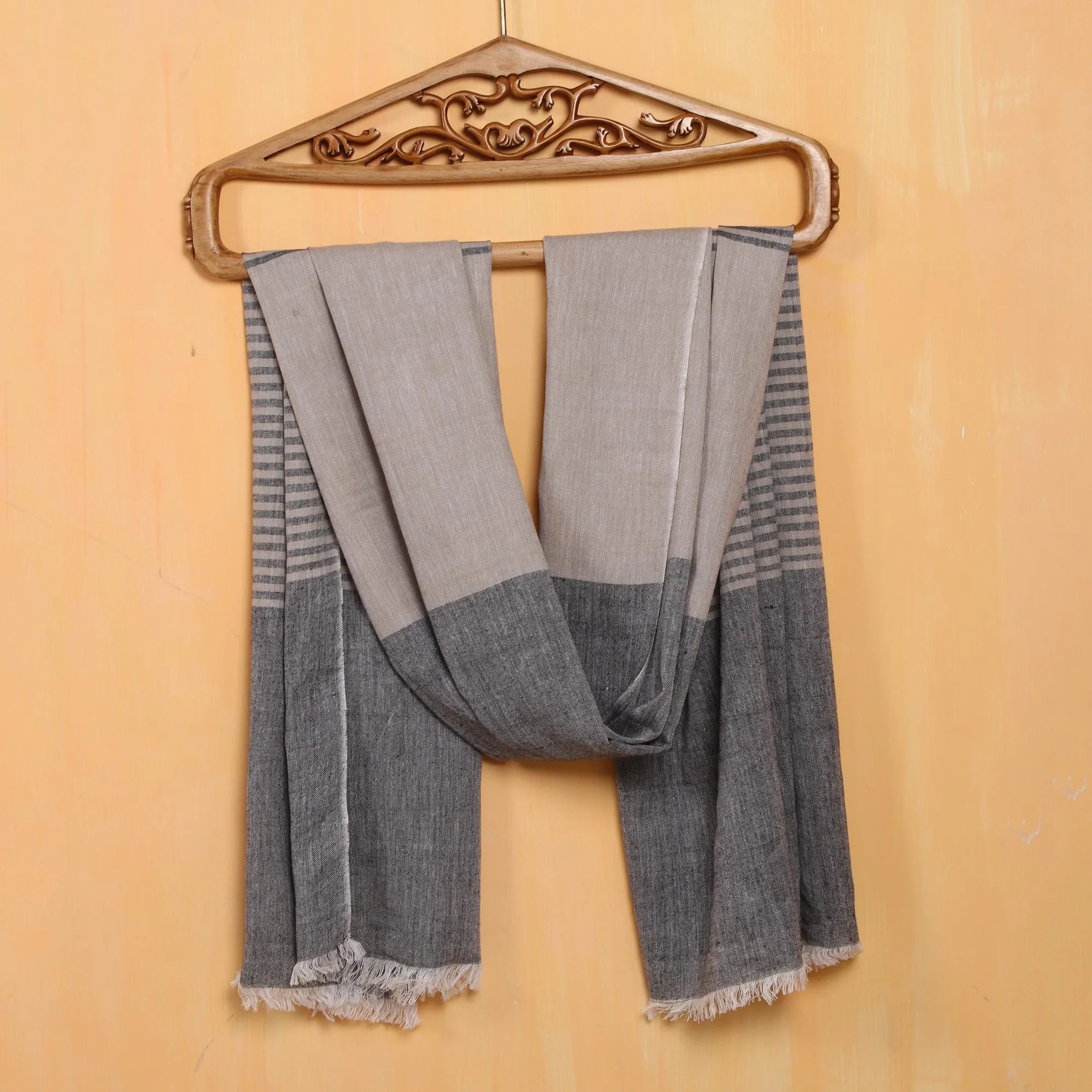 Striped Pattern Viscose Shawl from India - Striped Symphony | NOVICA