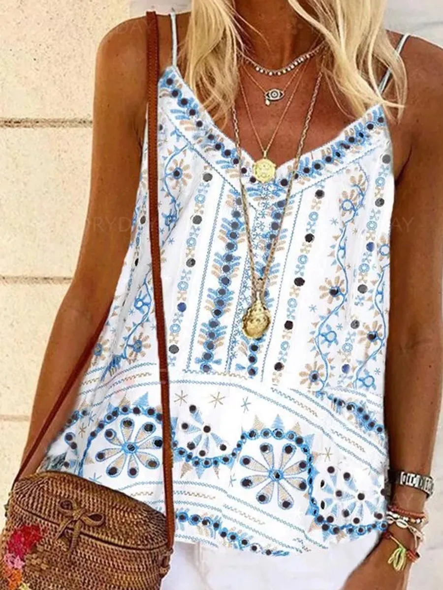 Summer Bohemian Retro Suspender Top