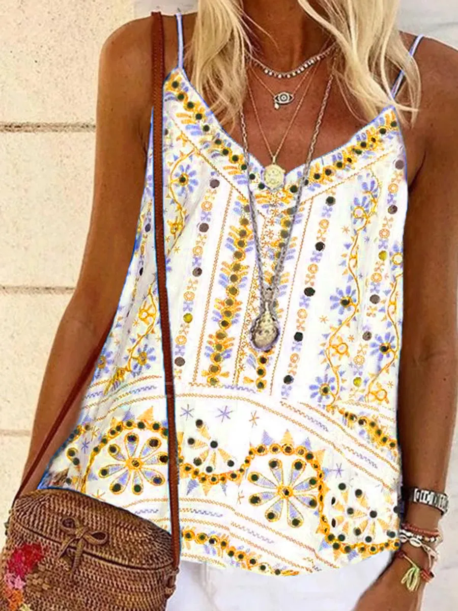 Summer Bohemian Retro Suspender Top