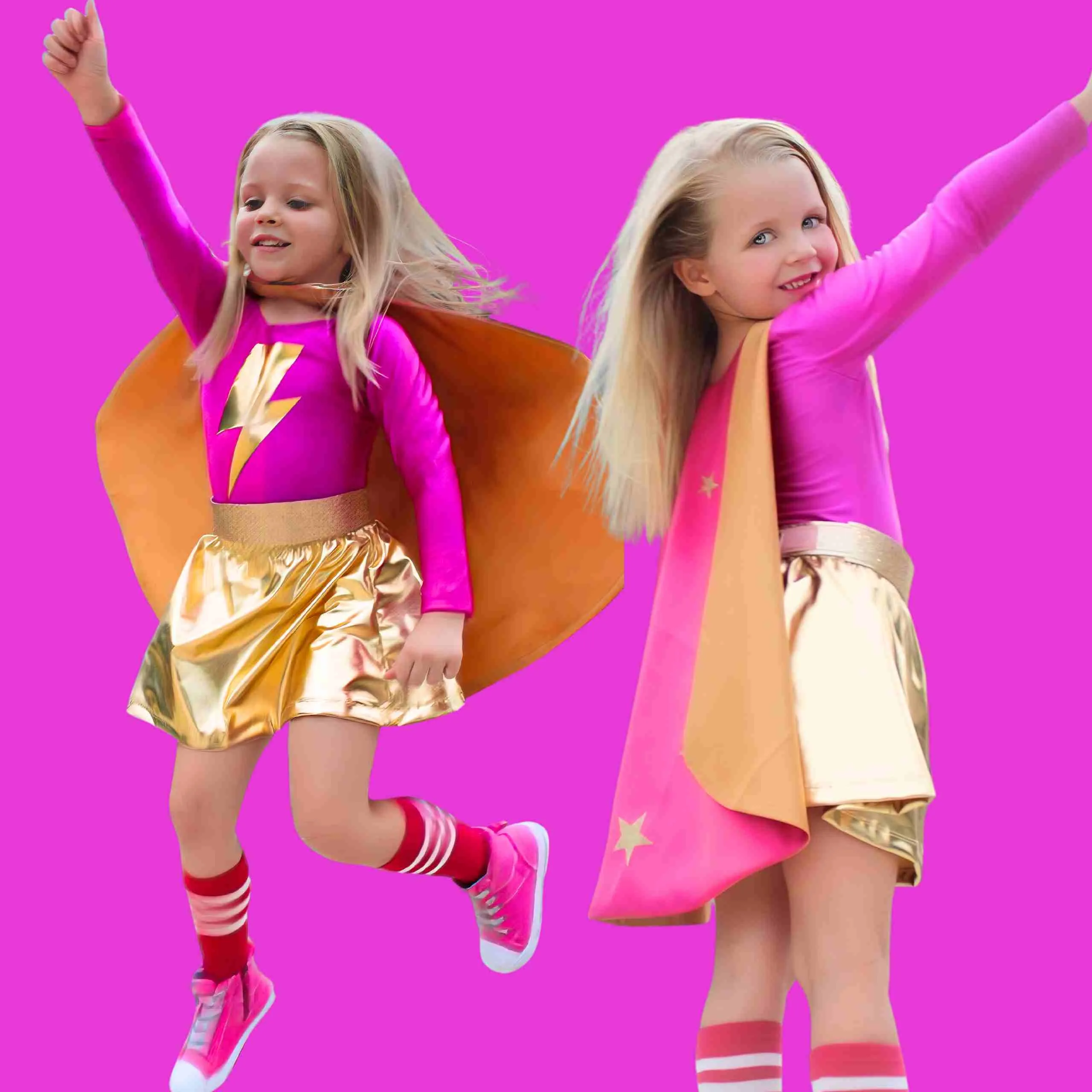 Superhero Star Power Cape Set, Pink - Wholesale