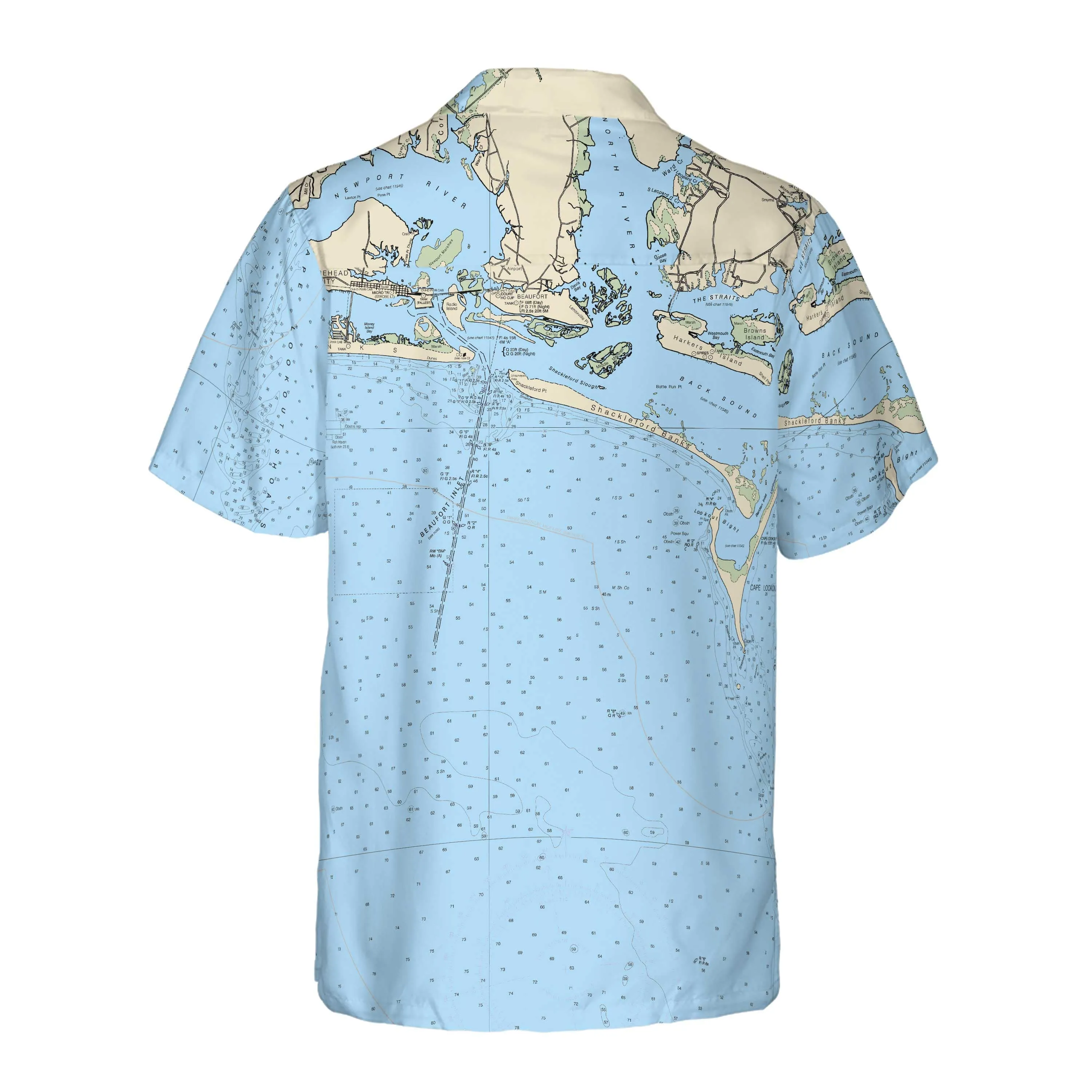 The Cape Lookout and Beaufort NC Coconut Button Camp Shirt