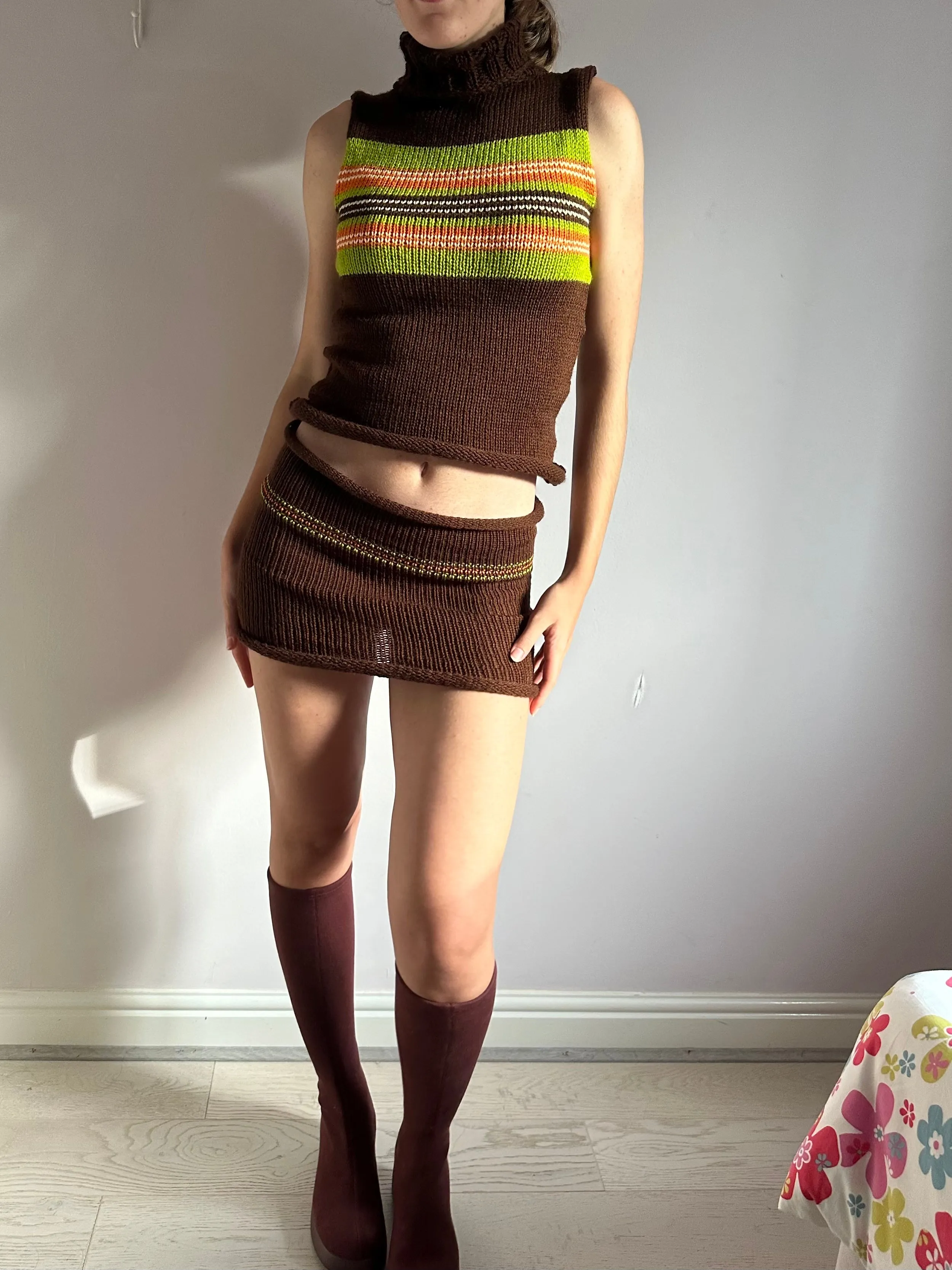 The Linea Skirt - striped knit mini skirt