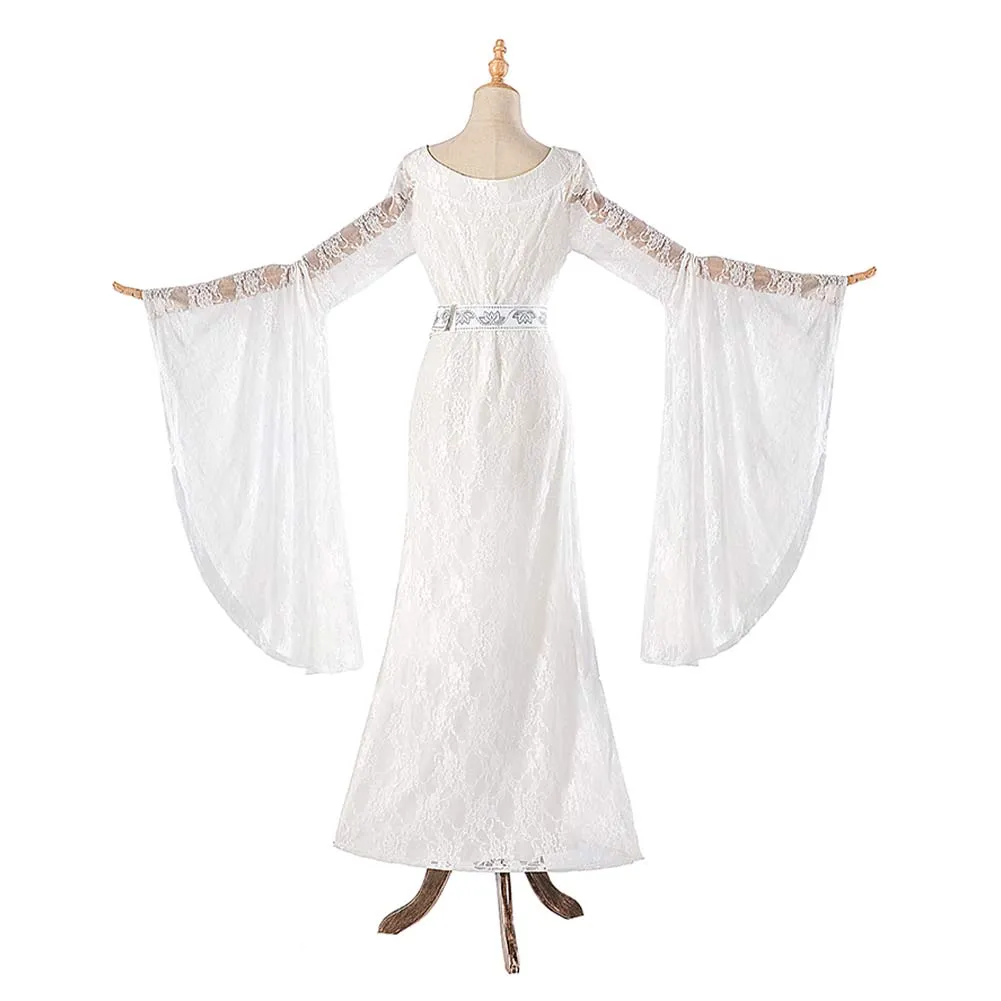The Lord of the Rings Galadriel Women White Dress Party Carnival Halloween Cosplay Costume