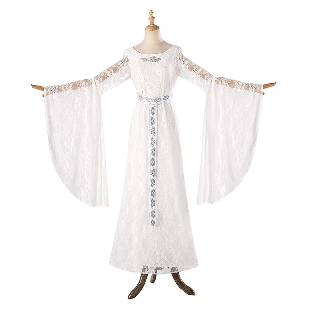 The Lord of the Rings Galadriel Women White Dress Party Carnival Halloween Cosplay Costume
