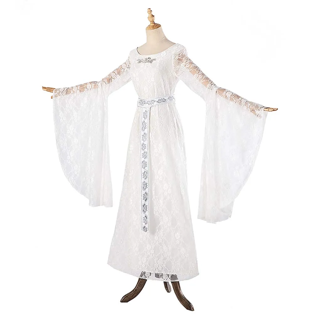 The Lord of the Rings Galadriel Women White Dress Party Carnival Halloween Cosplay Costume