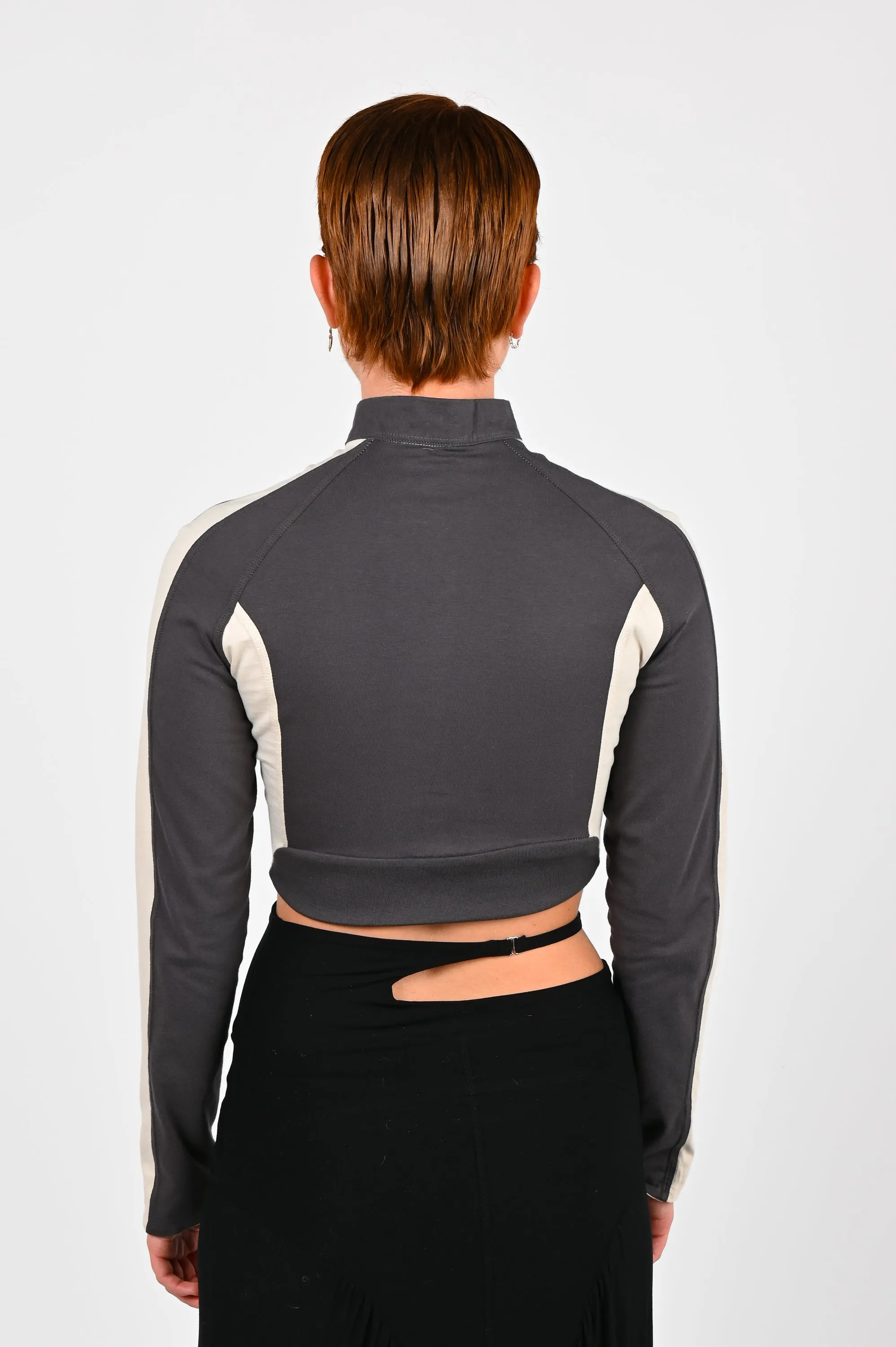 Toilè 'Plug' Reversible Light Jacket in Charcoal & Cream