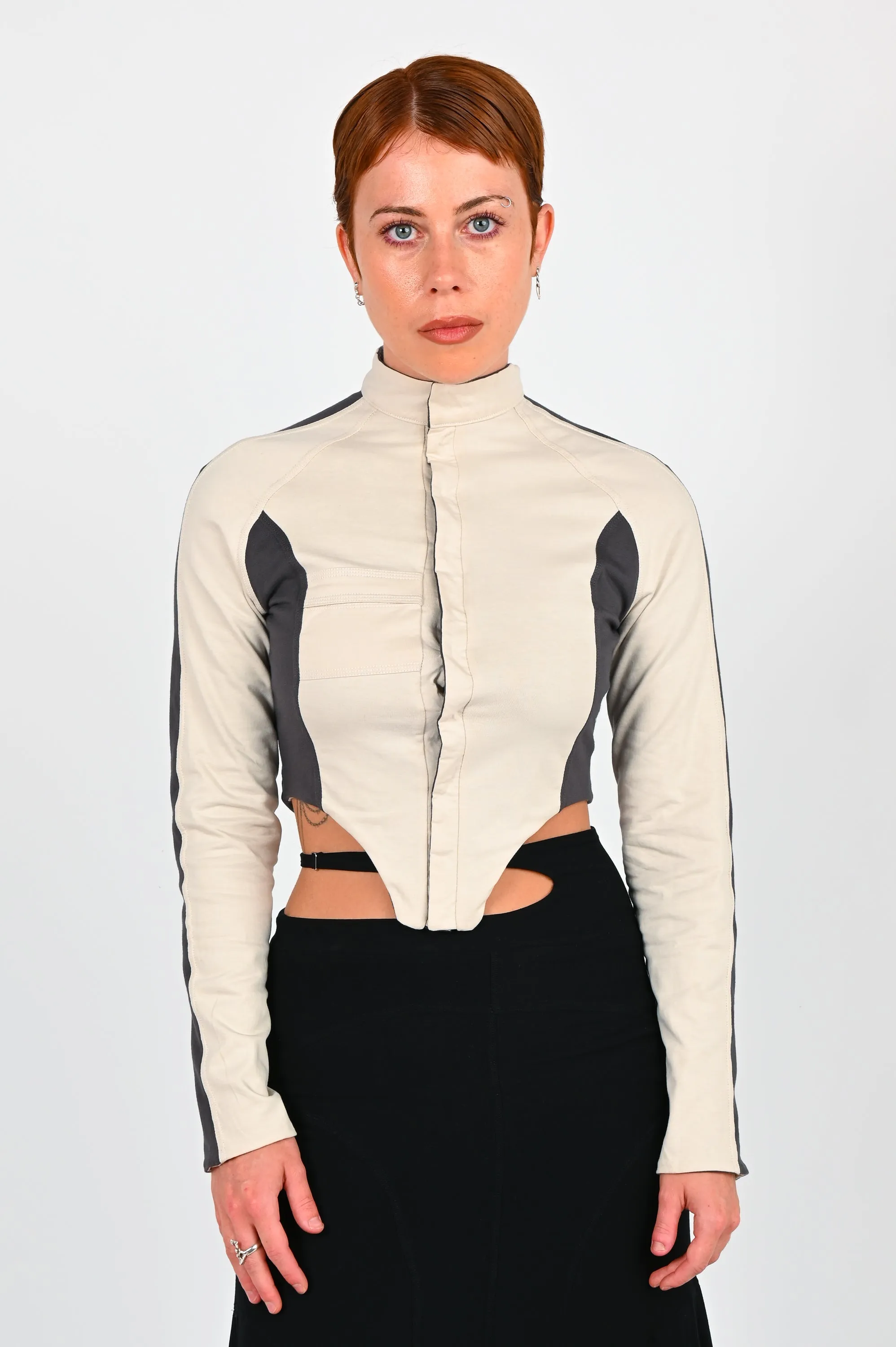 Toilè 'Plug' Reversible Light Jacket in Charcoal & Cream